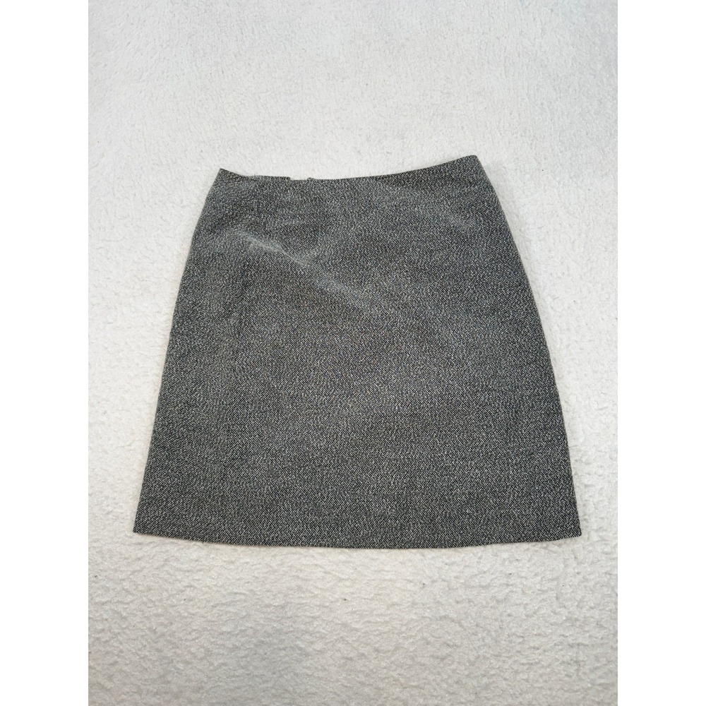 Barami Gray Tweed Wool Blend Mini Skirt Size 8 Made in USA A-Line Professional